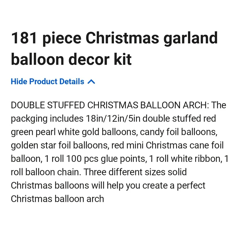 181 Pcs Christmas Balloon Garland Arch Kit Red Green Gold Candy Foil Decorations